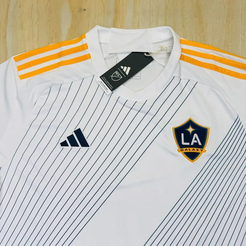 NEW LA Galaxy Adidas 24/25 Home Soccer Jersey White Mens Sz XL Slim Fit HZ6220